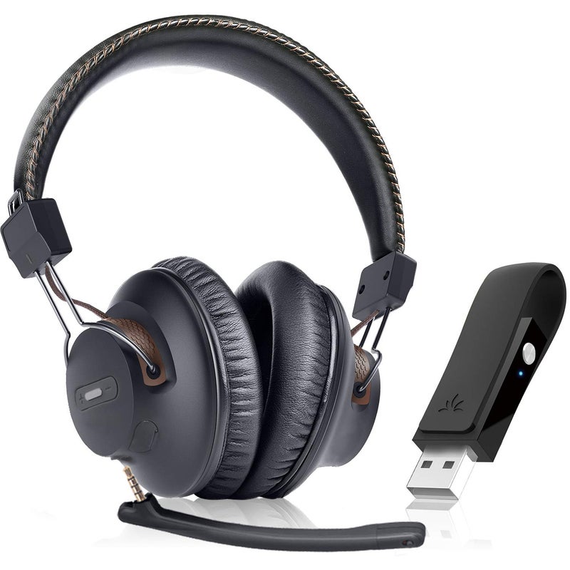 Avantree DG59M - Clear Voice & Rich Background Sound, Low Latency Bluetooth Headphones with USB Adapter for PS5 & PS4, Wireless Headset with Mic for PC Work & Gaming, 40hrs Playtime - Image 1